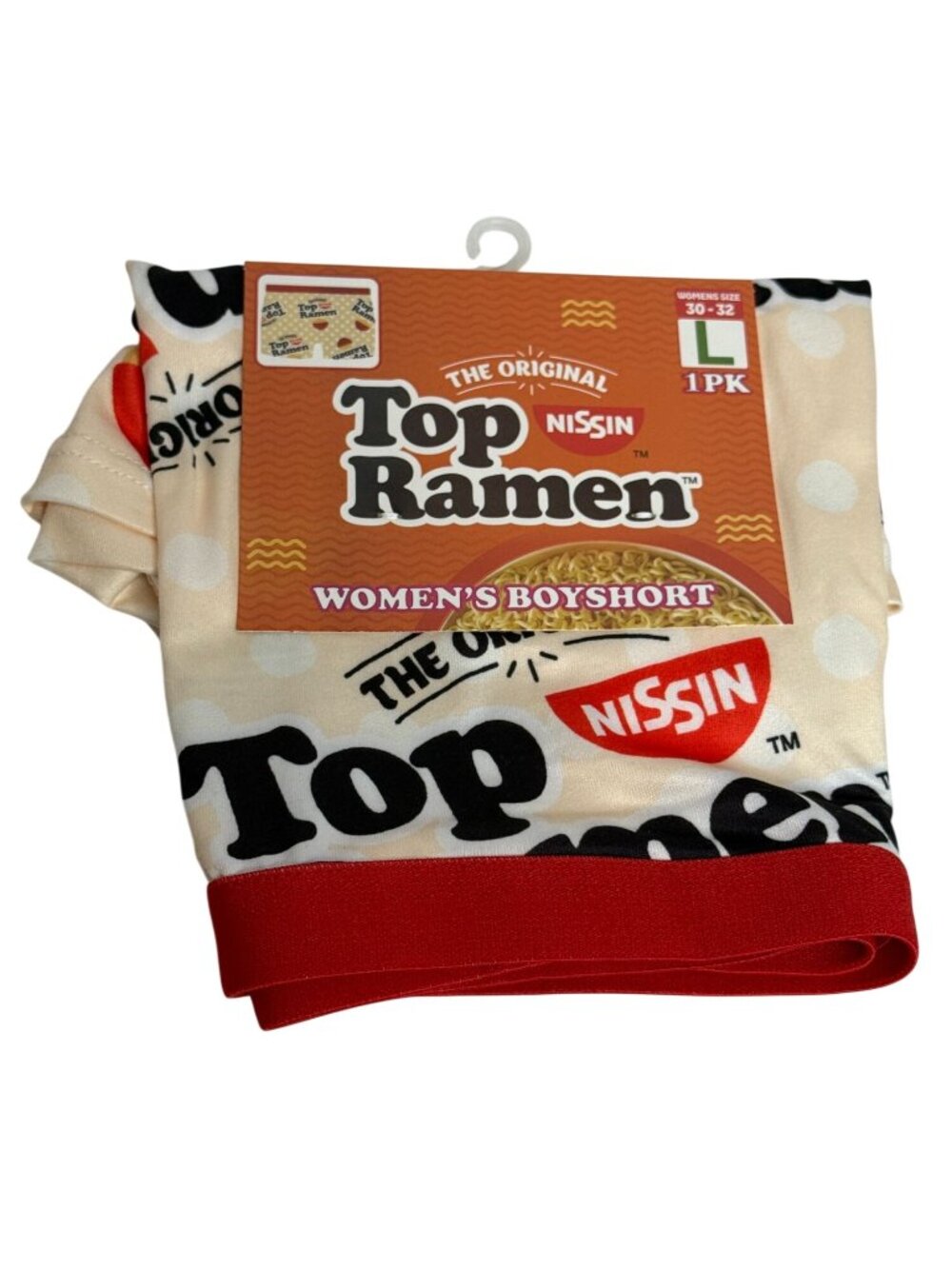 Nissin Top Ramen Women's Boyshorts Size L Graphic Lounge Sleep Shorts